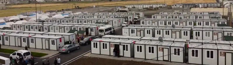 A large site built from rows of B2KON modular units